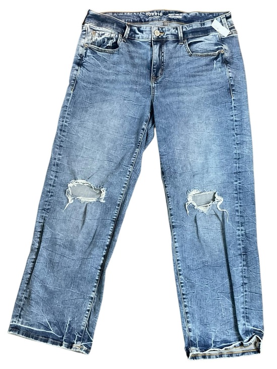 torrid Denim - Torrid Perfect Wide Leg Vintage Stretch Distressed Light Blue Straight-Leg Jeans